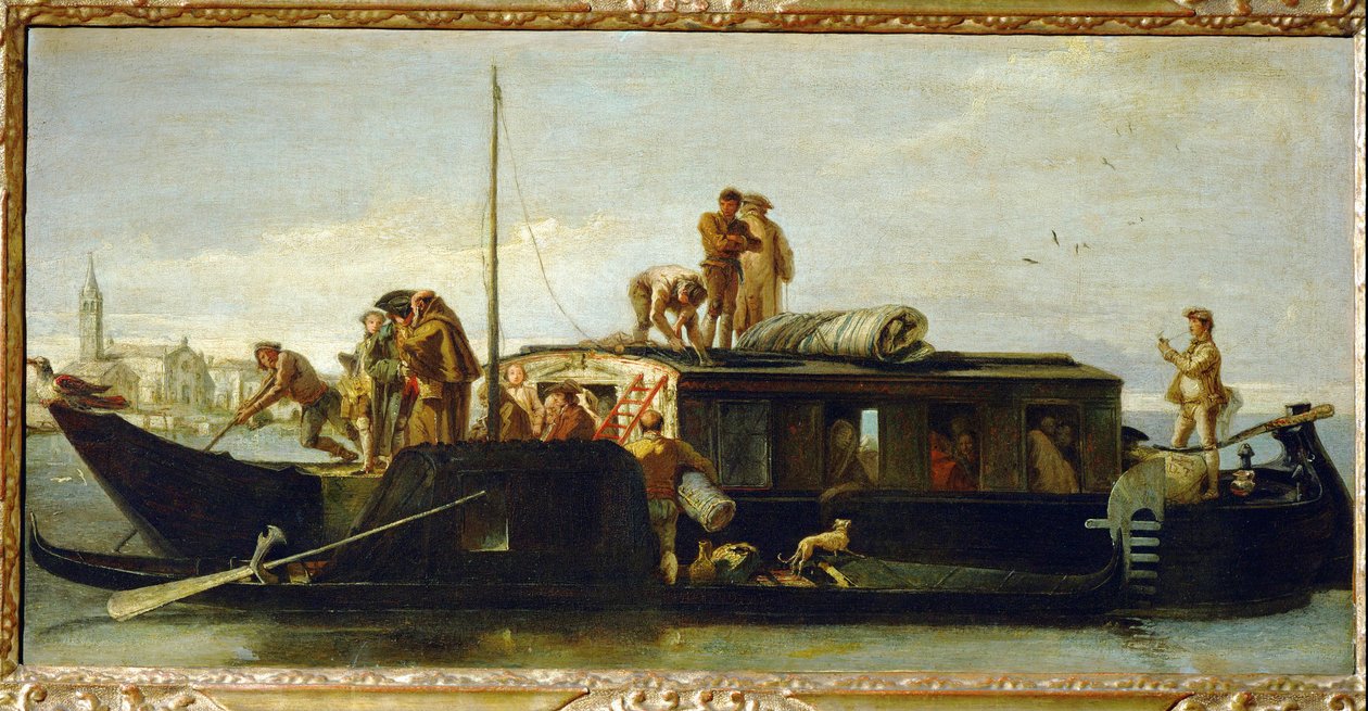 Venetiansk postpramme av Giambattista & Tiepolo Giandomenico (1727-1804) Tiepolo