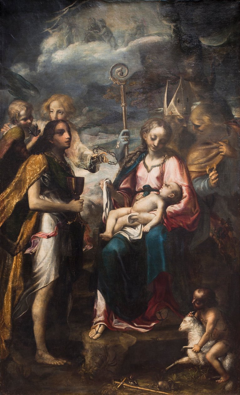 Jomfru Maria og barnet og lidenskapens mysterium av Giambattista Tinti