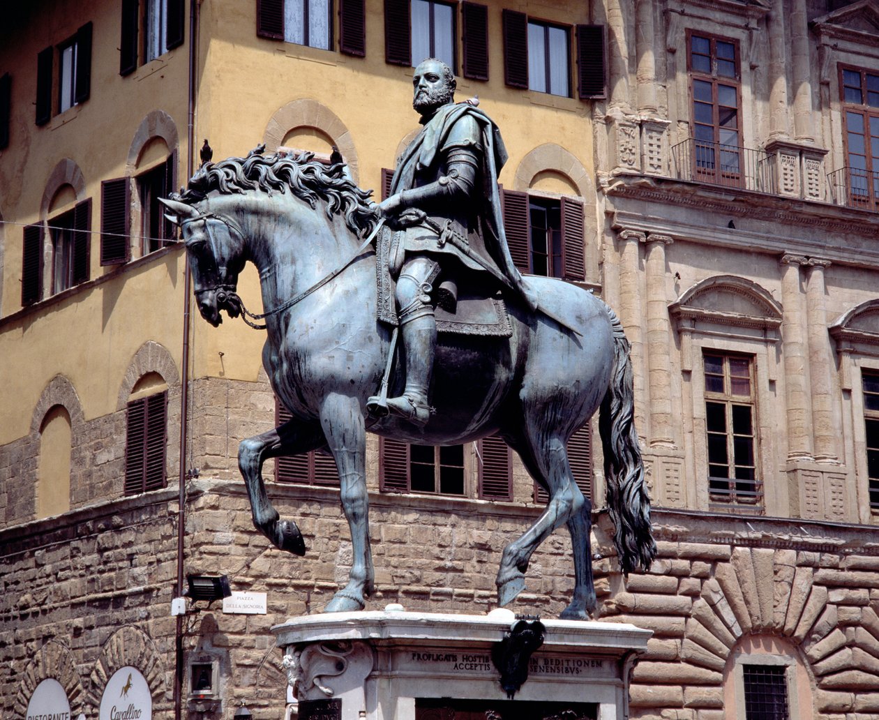 Rytterstatue av Cosimo I, storhertug av Toscana (1541-87) 1587-93 (bronse) (se også 97649) av Giambologna