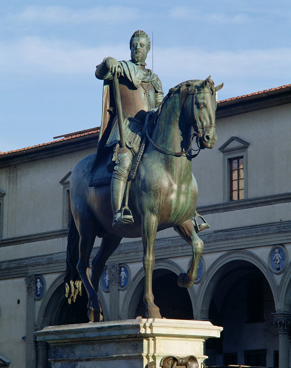 Rytterstatue av storhertug Ferdinand, detalj av hesten og rytteren, 1608 bronsedetalj av 97646 av Giambologna