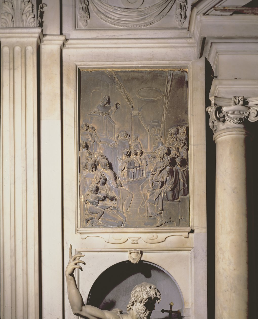 St. Anthony Preaching, relieff fra Salviati-kapellet (bronse) av Giambologna