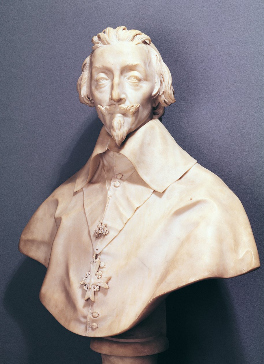 Byste av kardinal Richelieu (1585-1642) ca. 1642 (marmor) av Gian Lorenzo Bernini