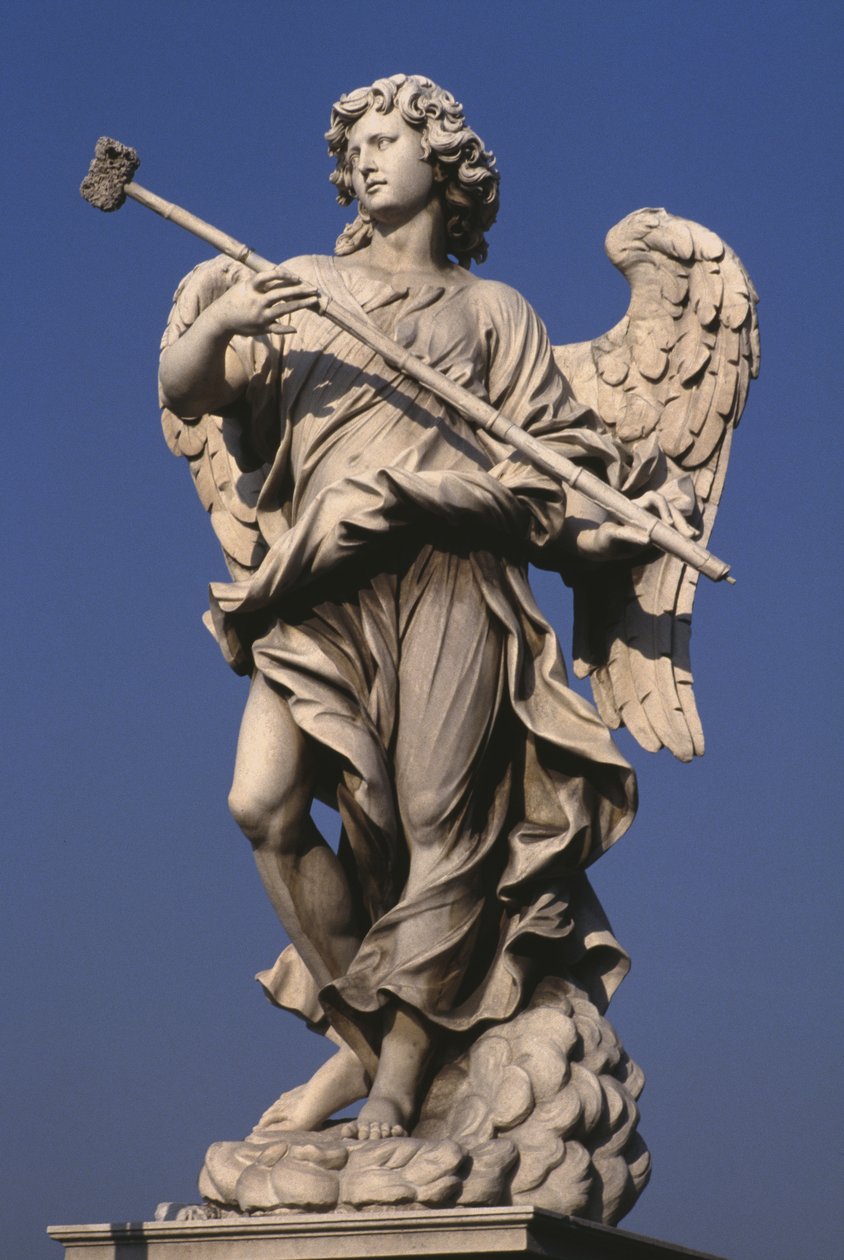 Statue av en engel som holder et lidenskapsinstrument av Gian Lorenzo Bernini