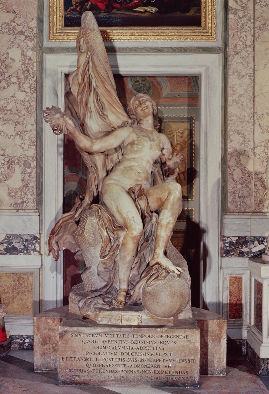 Truth Unveiled by Time, ca. 1645-52 (marmor) av Gian Lorenzo Bernini