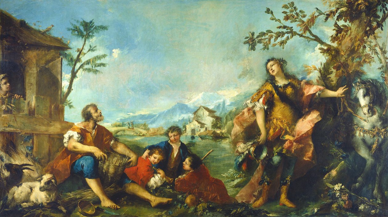 Erminia og hyrdene av Gian Antonio Guardi and Francesco Guardi