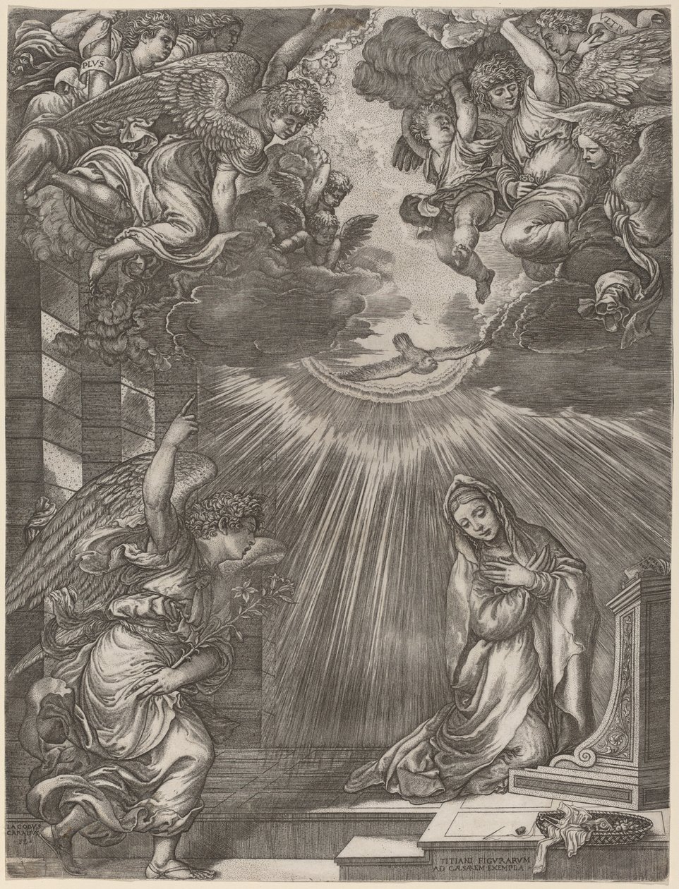 Kunngjøringen av Gian Jacopo Caraglio after Titian