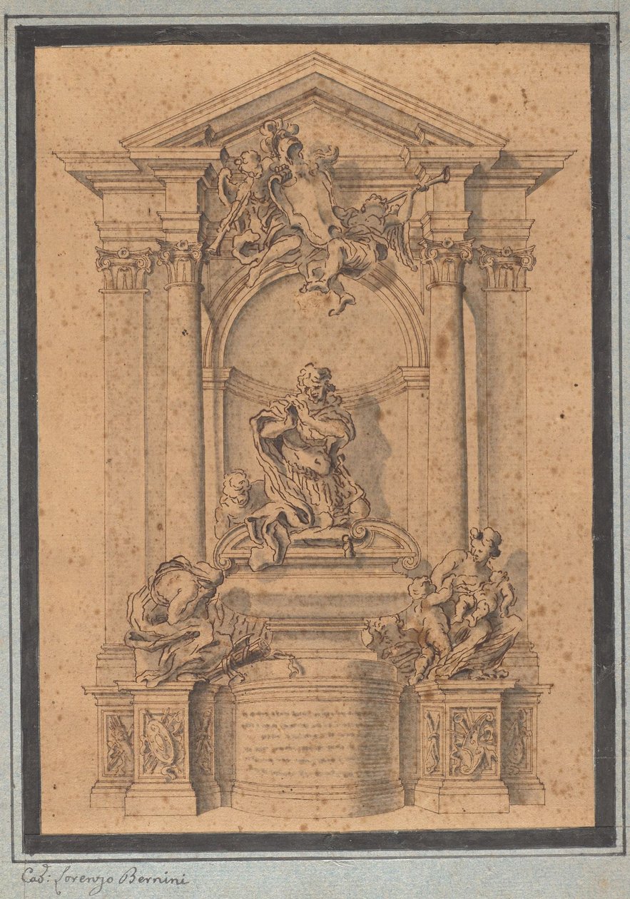 Entwurf für das Grabdenkmal eines Offiziers av Gian Lorenzo Bernini
