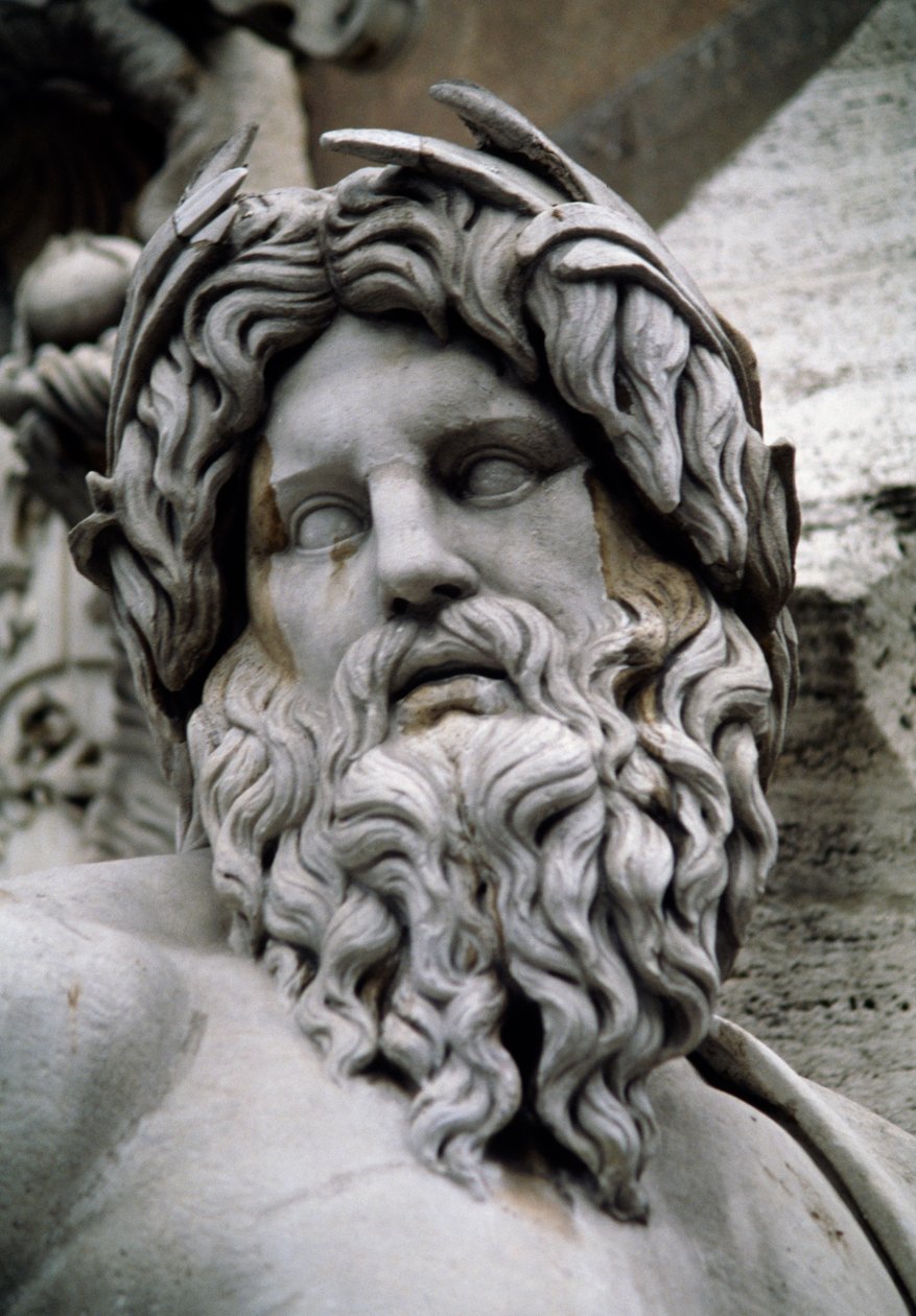 Personifisering av elven Ganges, Fountain of the Four Rivers (1500-tallet), designet av Gian Lorenzo Bernini (Napoli) av Gian Lorenzo Bernini