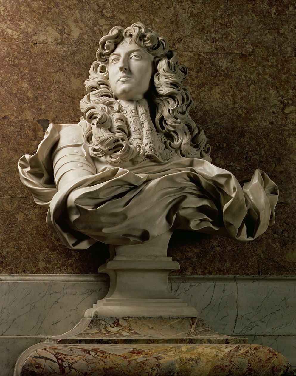 Portrettbyste av Louis XIV (1638-1715), 1665, (marmor) (se også 154787) av Gian Lorenzo Bernini