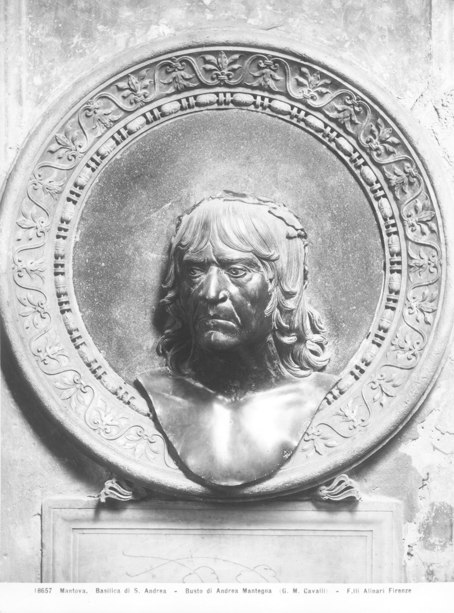 Byste av Andrea Mantegna (1431-1506) (bronse) (s/hvitt-bilde) av Gian Marco Cavalli