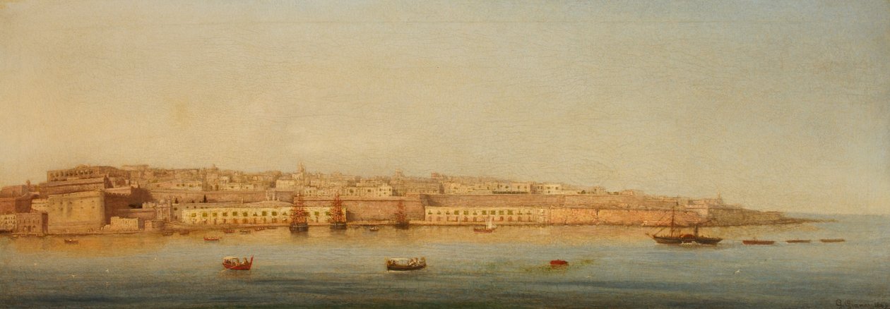 Grand Harbour, Valletta, 1869 av Giancinto Gianni