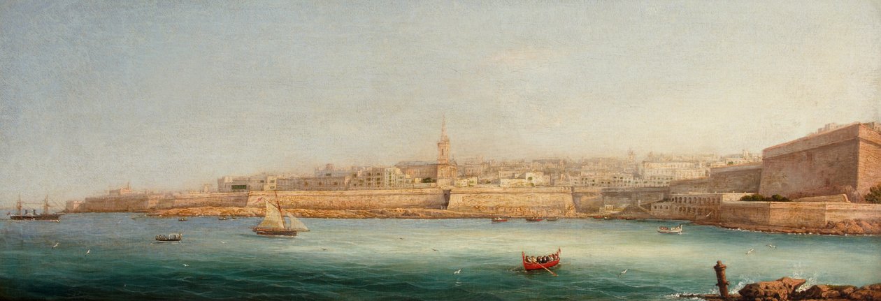 Utsikt over Valletta fra Manoel Island, 1869 av Giancinto Gianni