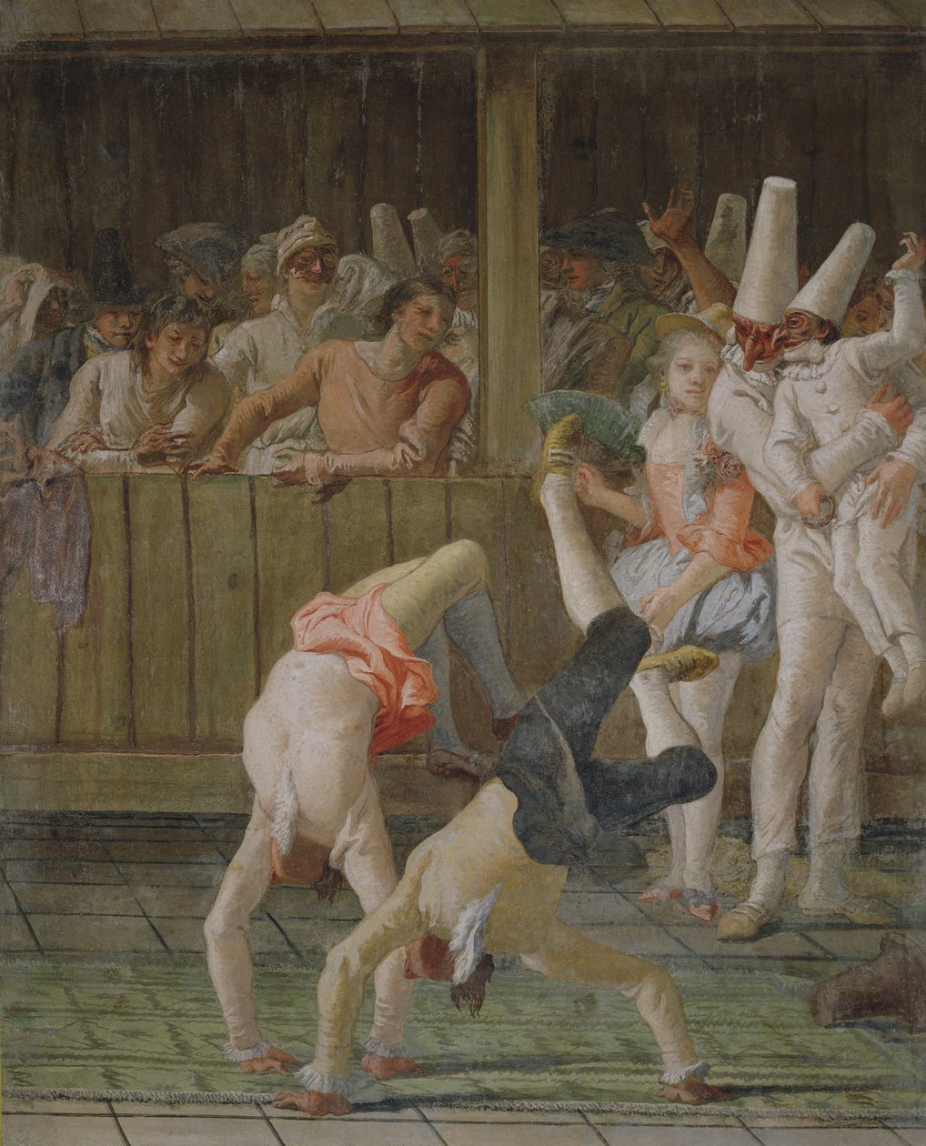 Pulcinella med akrobater, ca. 1793 av Giovanni Domenico Tiepolo