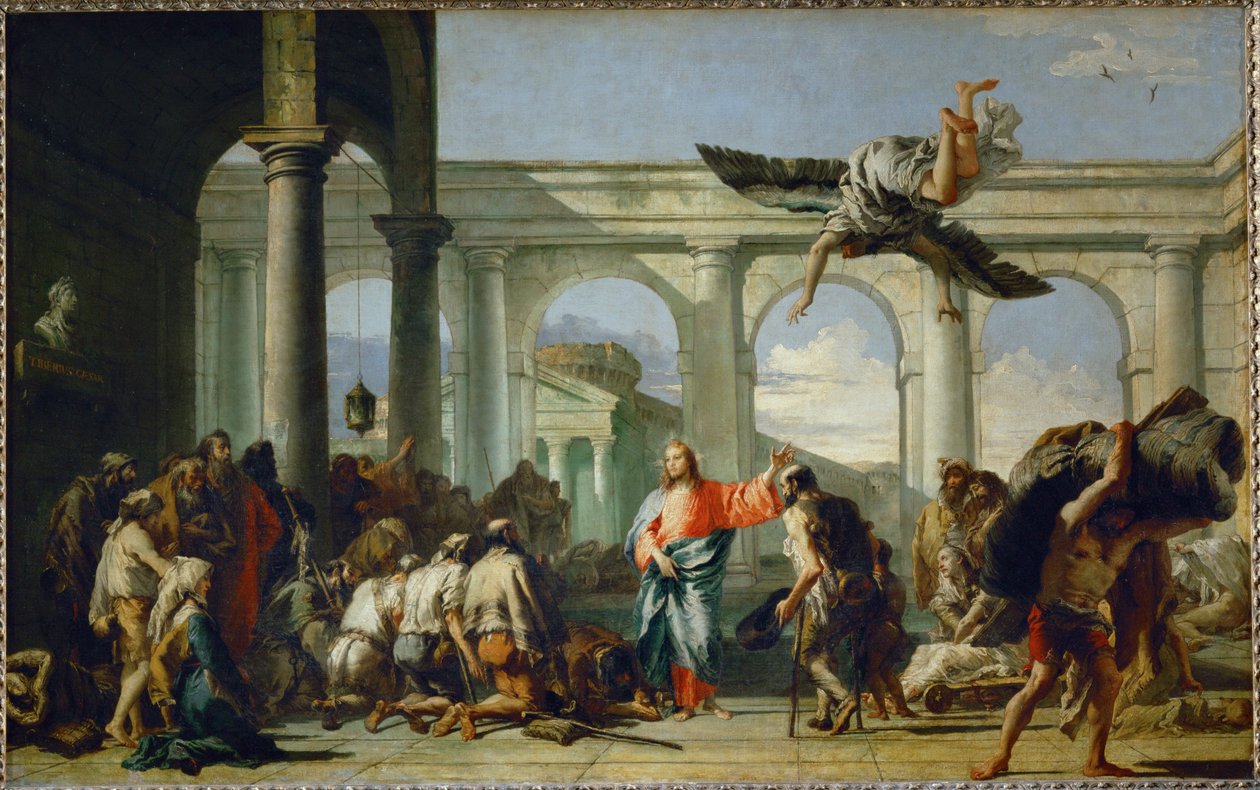 Jesus helbreder den lamme i Betesda - Jesus helbreder den lamme i Betesda … av Giandomenico (1727-1804) Tiepolo