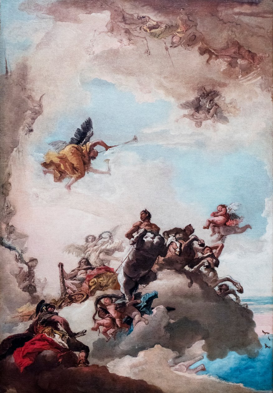 Herkules#39; apoteose, mellom 1760-1762 (olje på lerret) av Giandomenico (1727-1804) Tiepolo