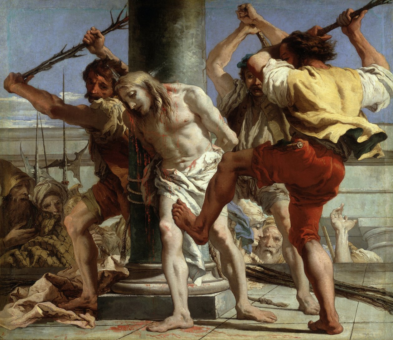 Le Christ a la colonna - Kristus ved søylen - Tiepolo, Giandomenico (1727-1804) - 1772 - Olje på lerret - 124x144 cm - Museo del Prado, Madrid av Giandomenico Tiepolo
