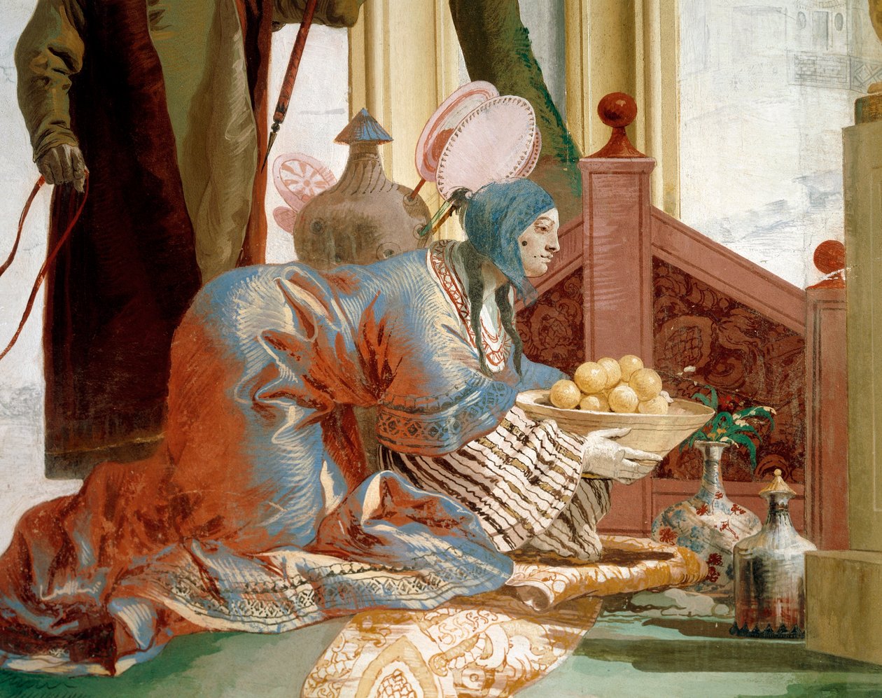 Tilbud av frukt til månegudinnen, av Giandomenico Tiepolo (1727-1804), freskomaleri, kinesisk rom i Foresteria (gjestehus), Villa Valmarana 