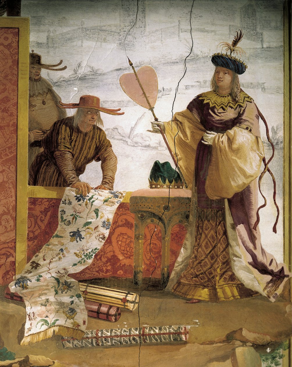 Den kinesiske tekstilhandleren, av Giandomenico Tiepolo (1727-1804), freskomaleri, Chinese Room in the Foresteria (Gjestehus), Villa Valmarana 