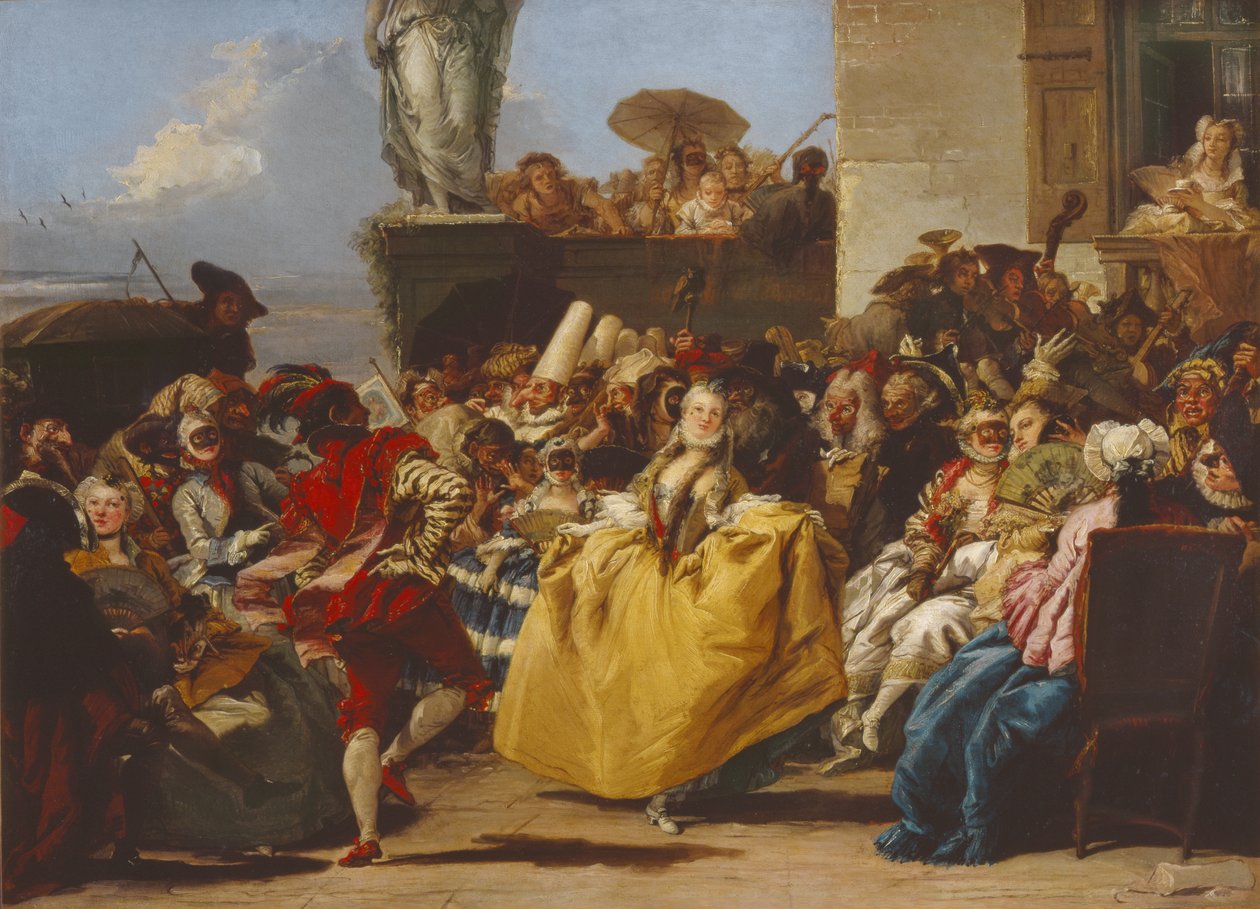 Menuetten eller karnevalsscenen (olje på lerret) av Giovanni Domenico Tiepolo