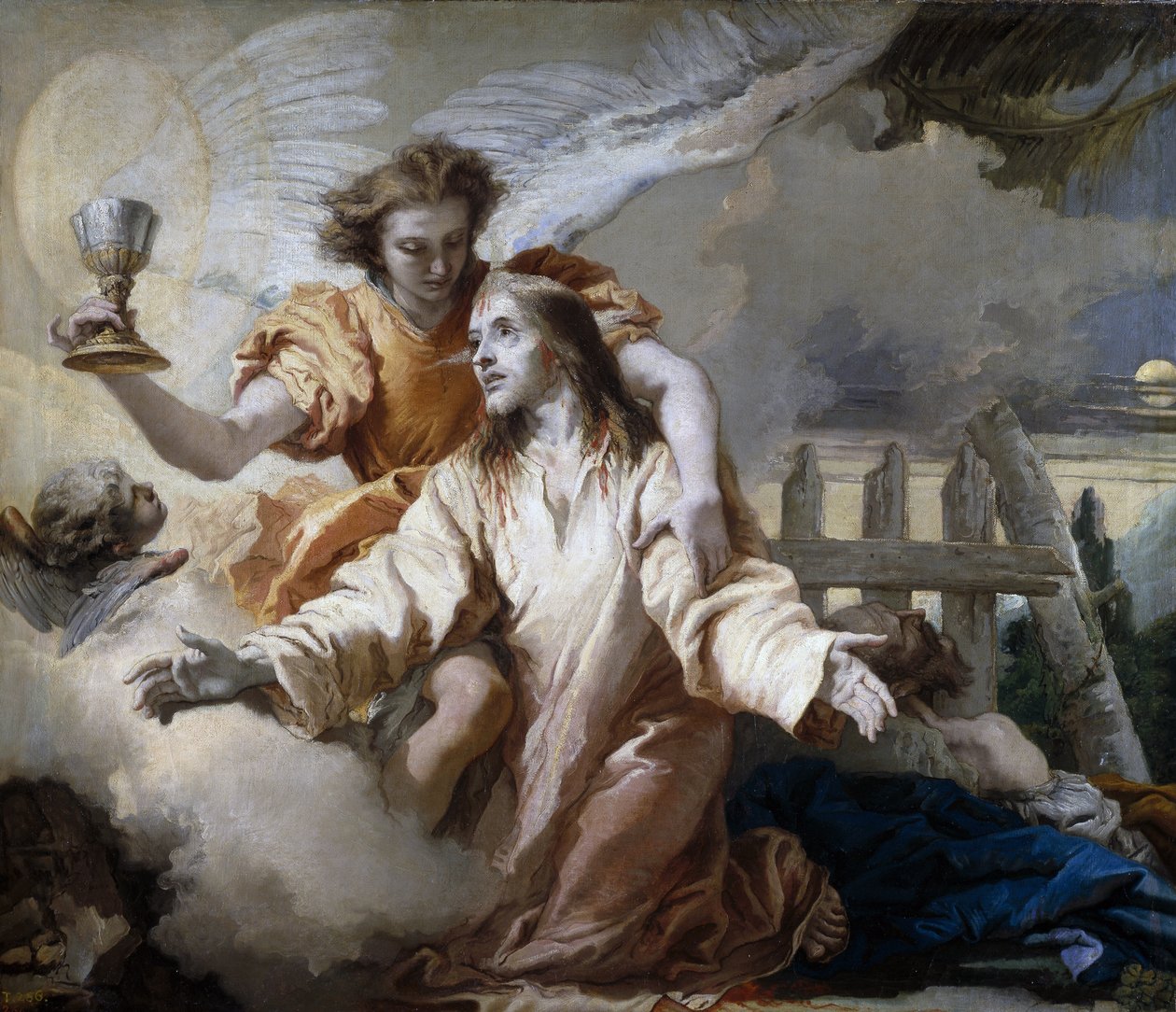 Agonie dans le jardin des oliviers - Kvalen i hagen - Tiepolo, Giandomenico (1727-1804) - 1772 - Olje på lerret - 125x142 cm - Museo del Prado, Madrid av Giandomenico  Tiepolo