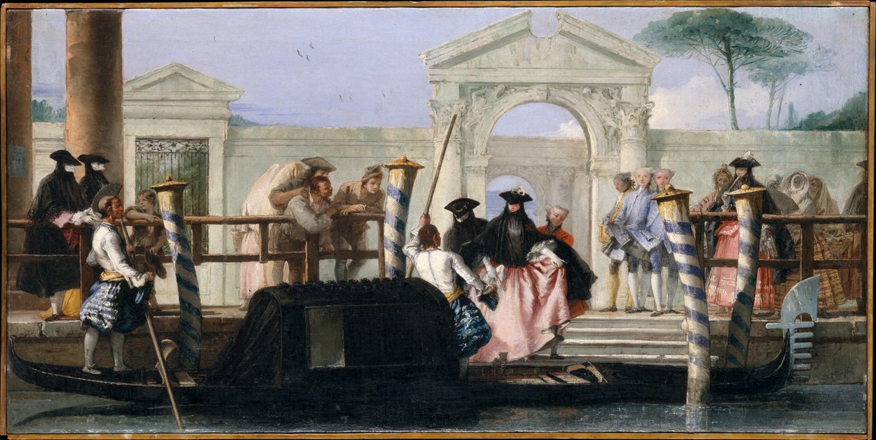 The Departure of the Gondola (olje på lerret) av Giovanni Domenico Tiepolo