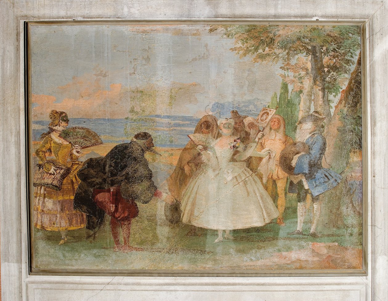 Menuett med Pantaloon og Colombine, fra Room of Carnival Scenes in the Foresteria, 1757 av Giovanni Domenico Tiepolo