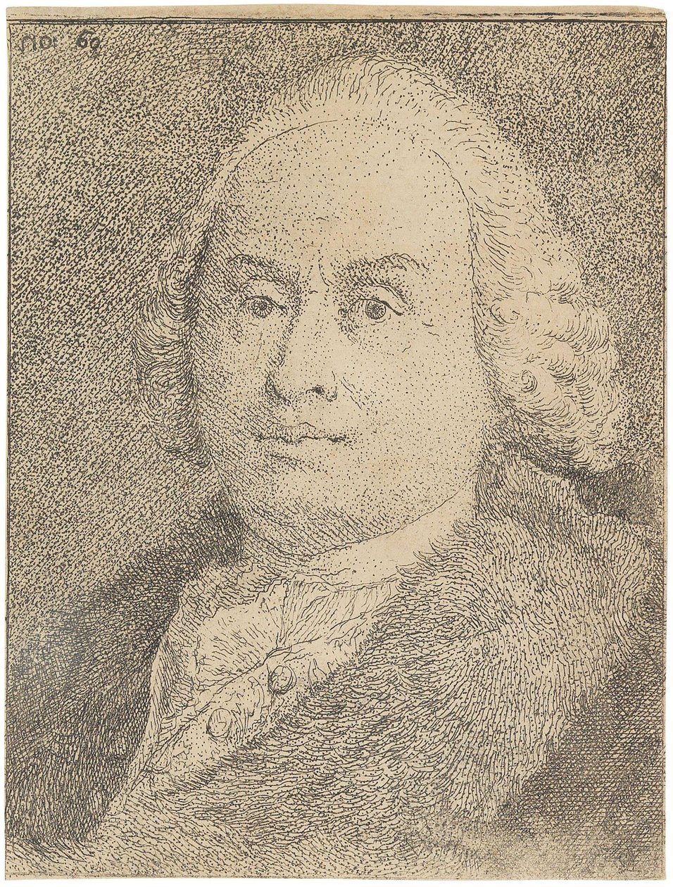 Portrett av Giovanni Battista Tiepolo 1696-1770, 1770. av Giandomenico Tiepolo