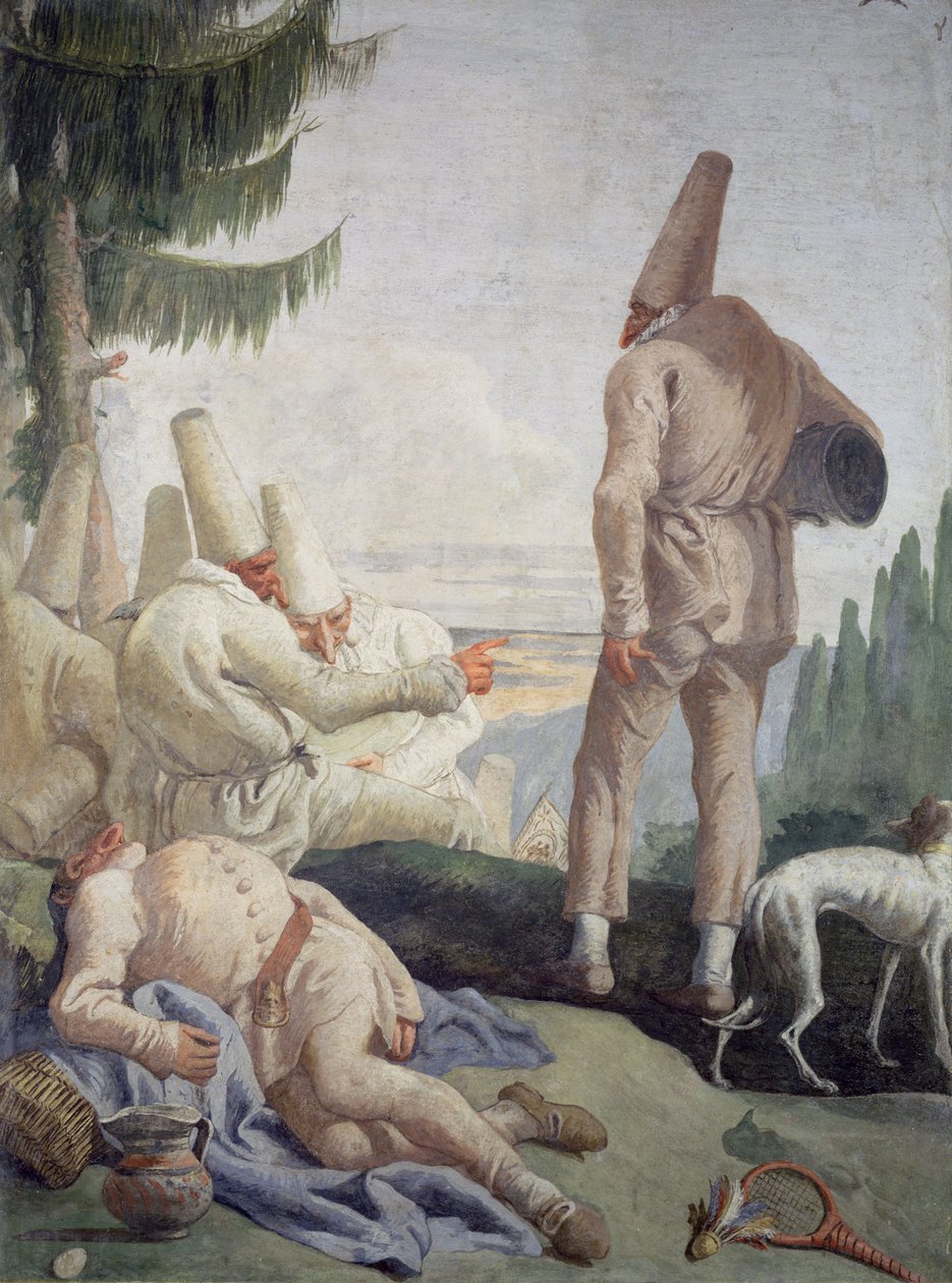 Pulcinella på ferie av Giovanni Domenico Tiepolo