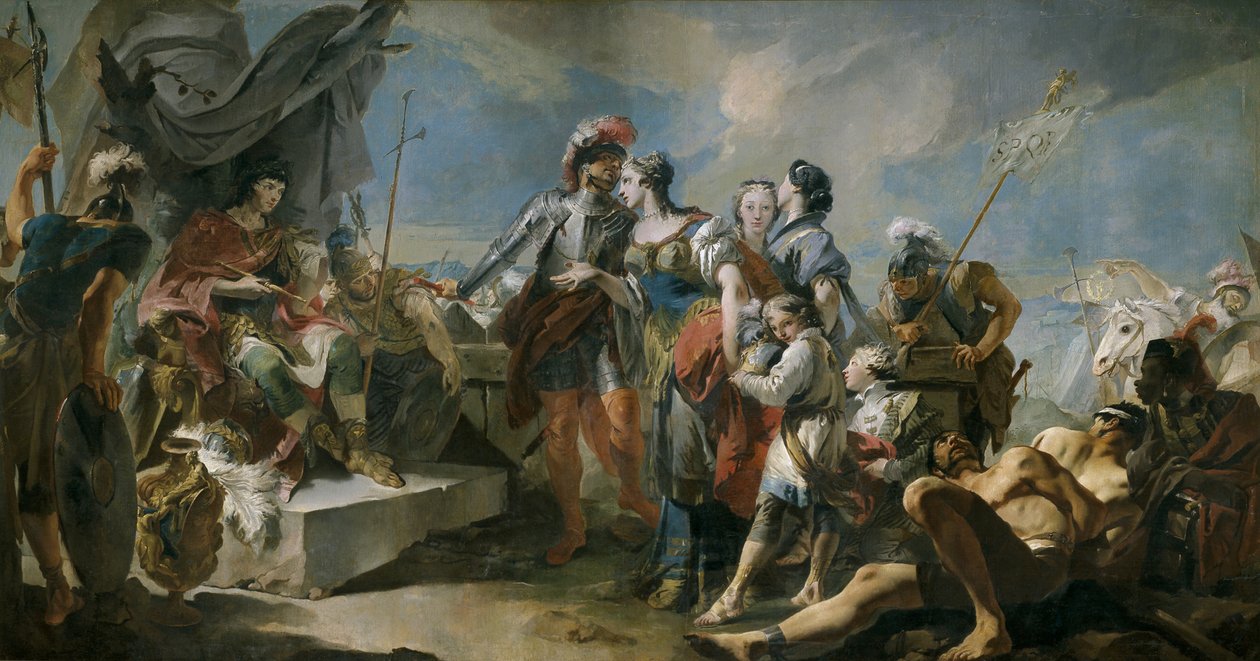 Dronning Zenobia før keiser Aurelian, 1717 av Giovanni Domenico Tiepolo