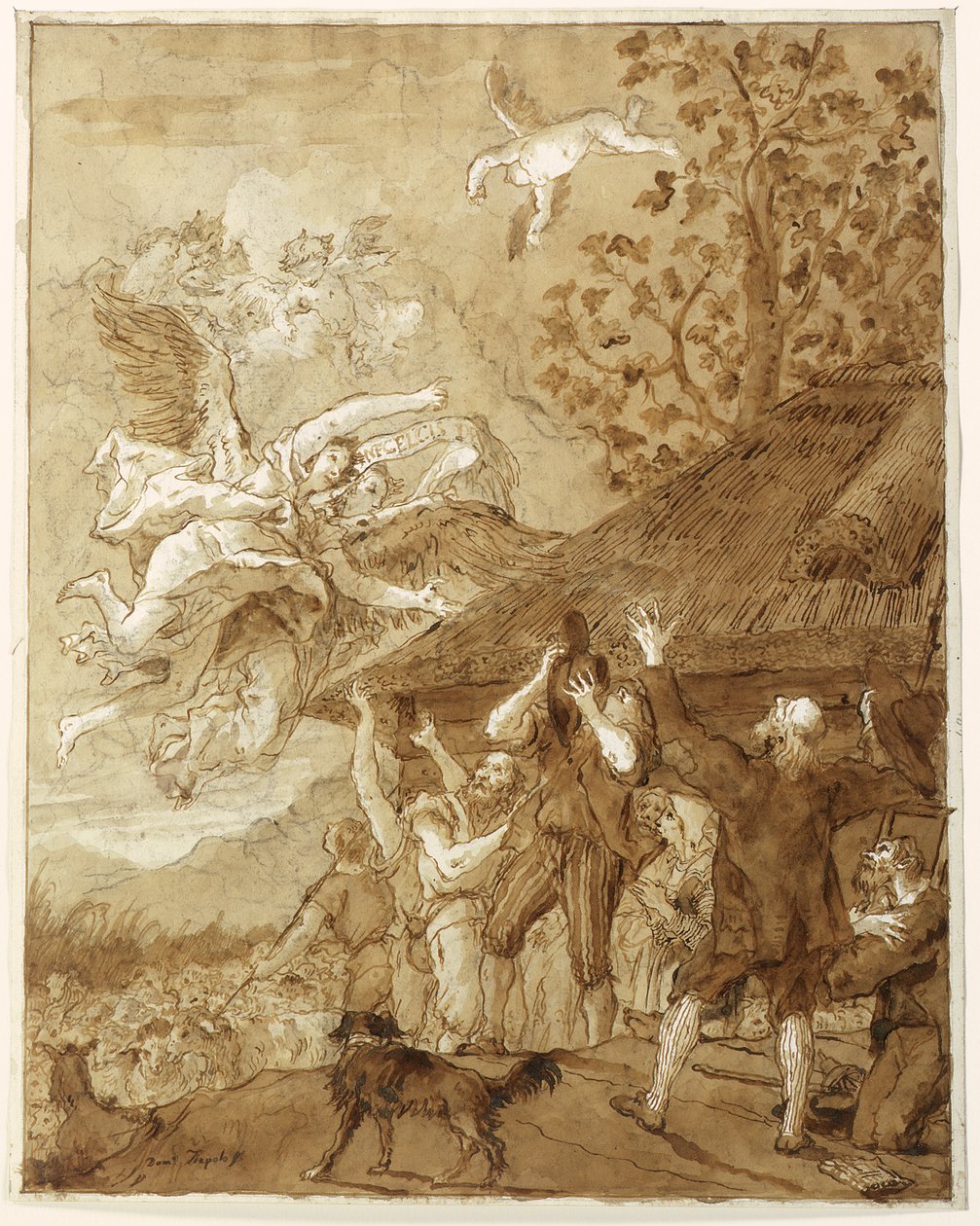 Bebudelsen av hyrdene av Giovanni Domenico Tiepolo