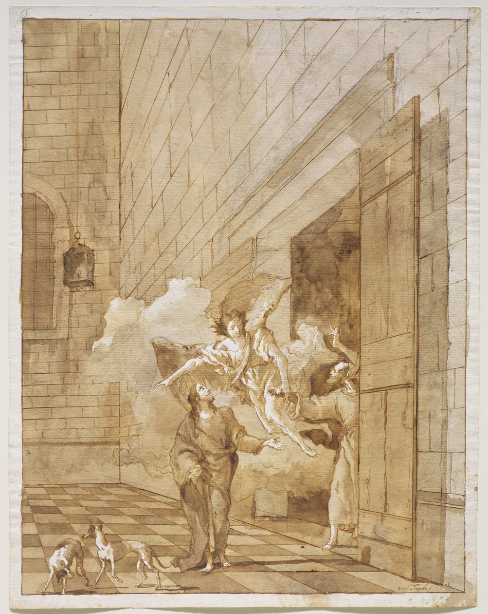 Frigjøringen av St. Peter og St. Johannes fra fengselet, ca. 1770 av Giovanni Domenico Tiepolo