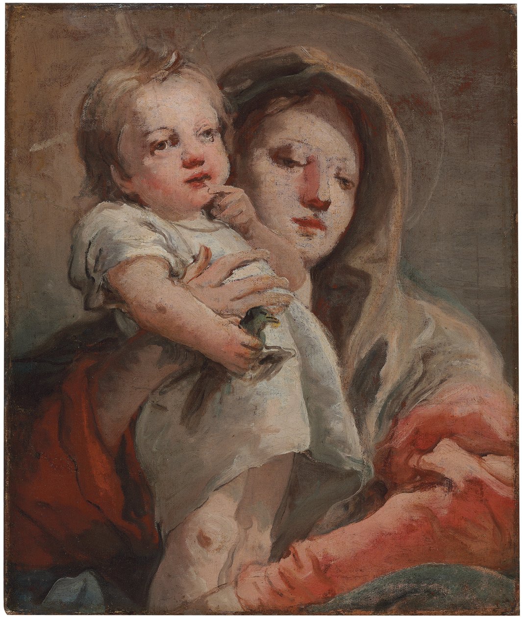 Madonnaen og barnet med en gullfink av Giovanni Domenico Tiepolo