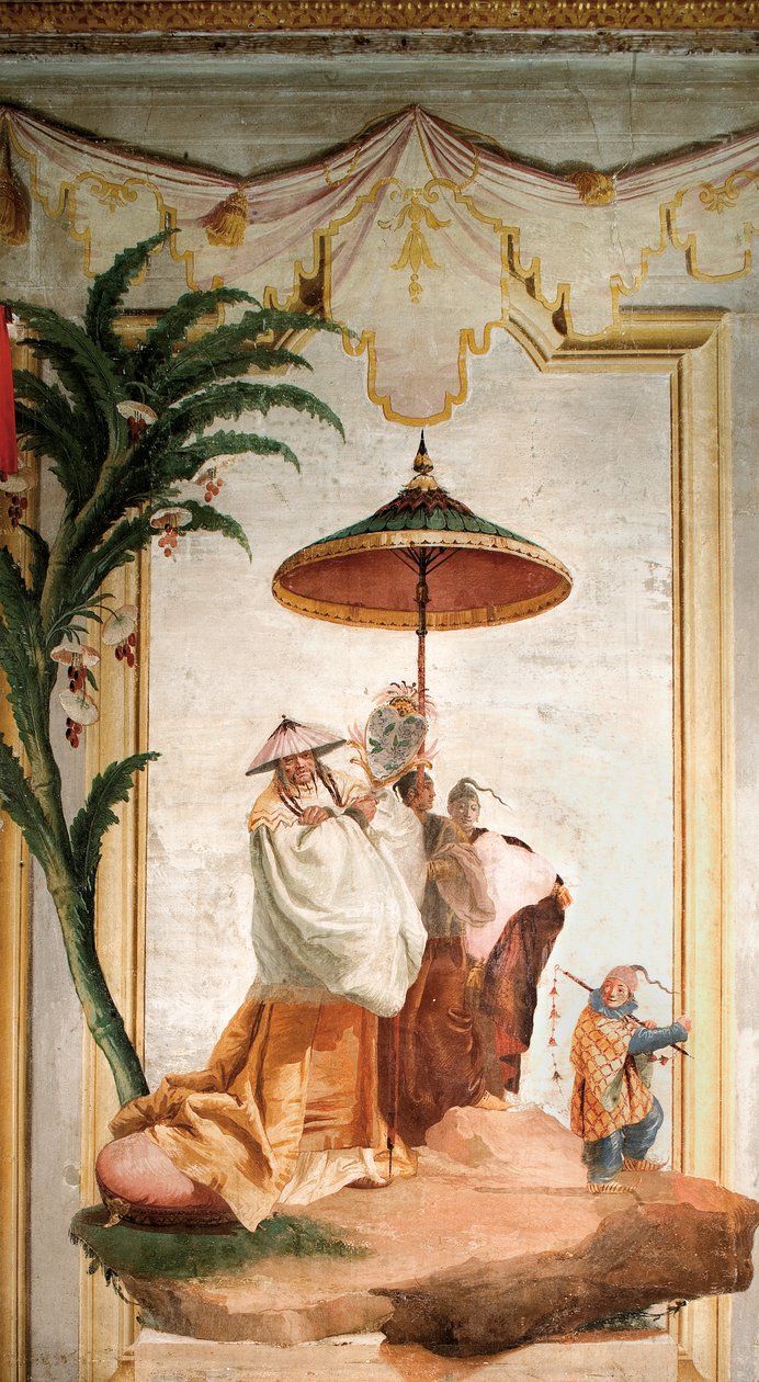 Mandarinvandringen, fra det kinesiske rommet i Foresteria, 1757 av Giovanni Domenico Tiepolo