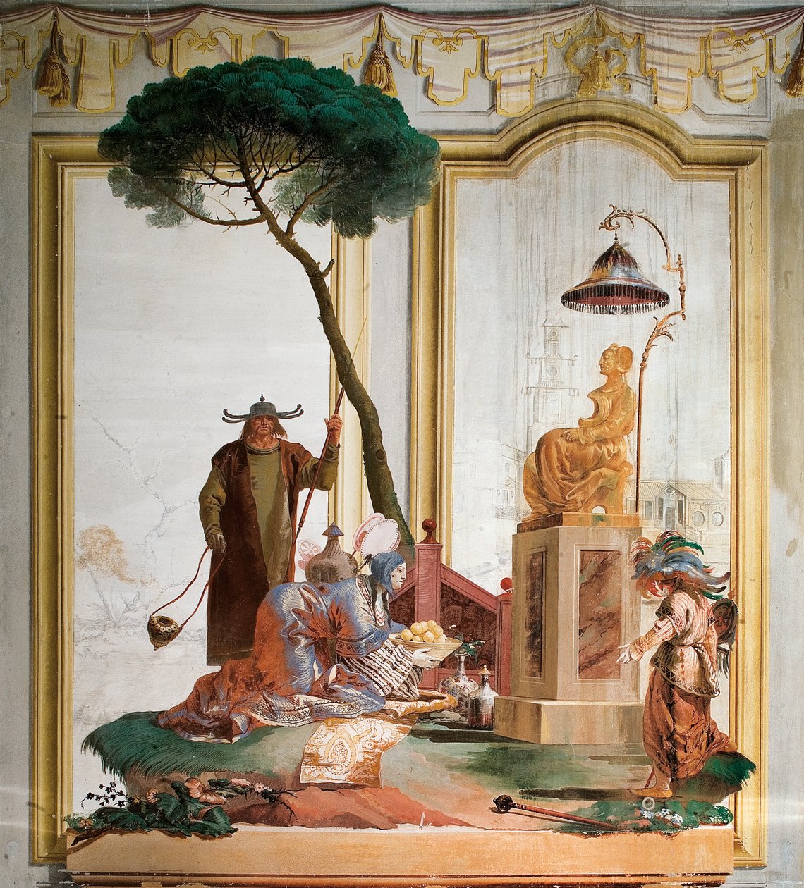Tilbudet av frukt til en måneguddom, fra det kinesiske rommet i Foresteria, 1757 av Giovanni Domenico Tiepolo