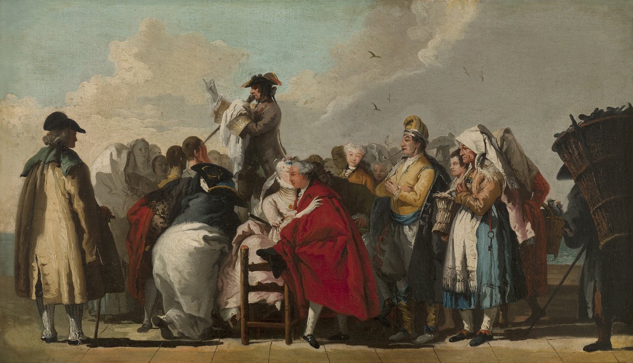 Den venetianske Charlatan, ca 1764-1765 av Giovanni Domenico Tiepolo