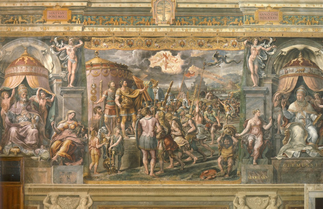 Korsets åpenbaring for keiser Konstantin, 1517-1524 av Gianfrancesco Penni