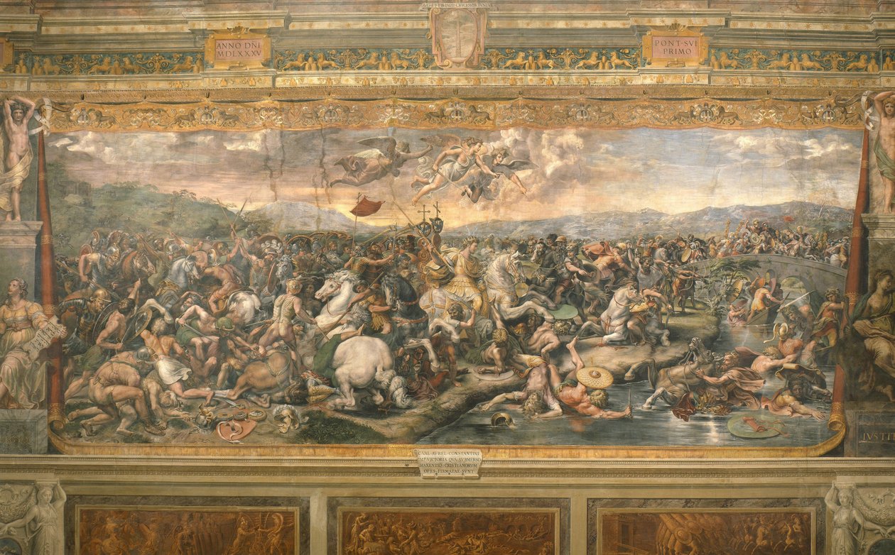 Slaget ved Milvian Bridge, 1517-1524 av Gianfrancesco Penni