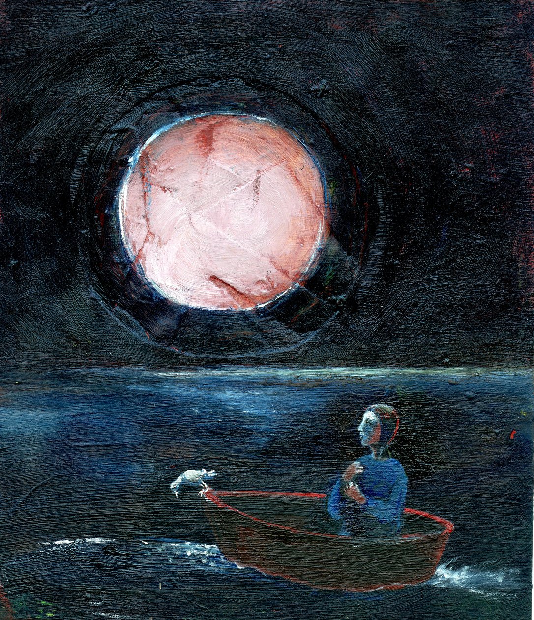 Night Bird, 2004, (olje på papir) av Gigi Sudbury