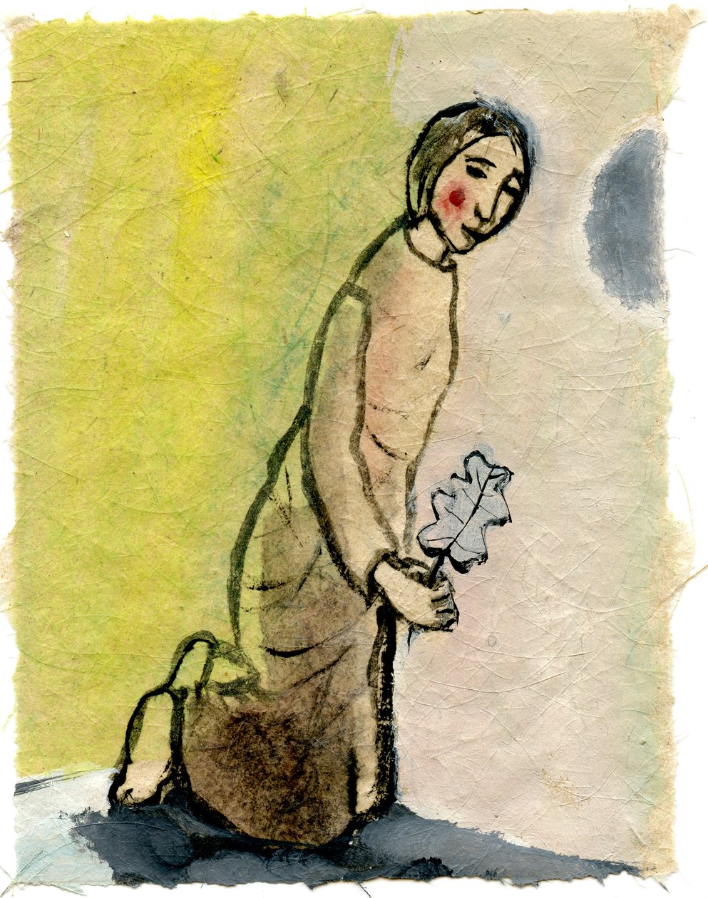 Oak Leaf, 2005, (olje på papir) av Gigi Sudbury