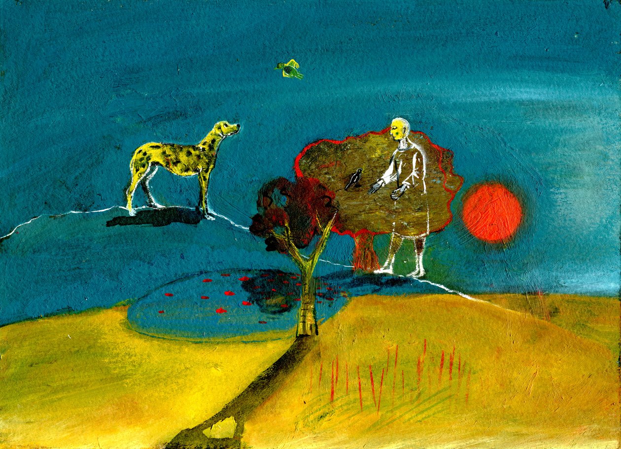 Still Blue Moment, 2004, (olje på papir) av Gigi Sudbury