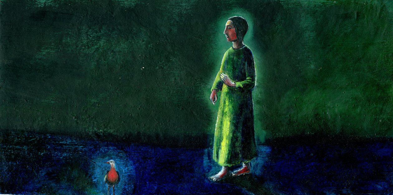 That Night Bird, 2003, (olje på gesso-brett) av Gigi Sudbury