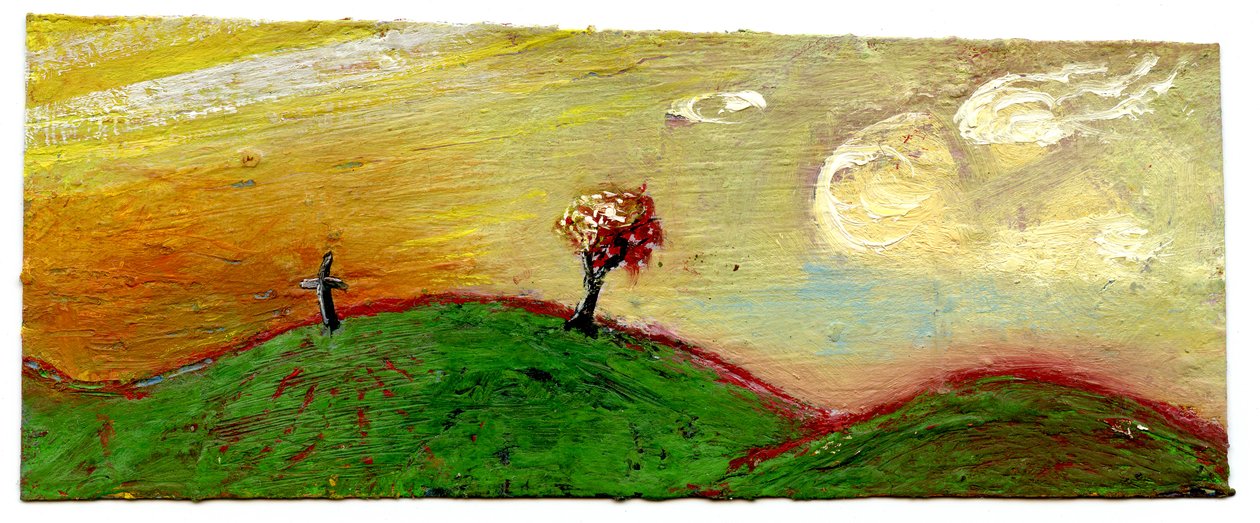 Tre og kors, solnedgang, 2003 av Gigi Sudbury