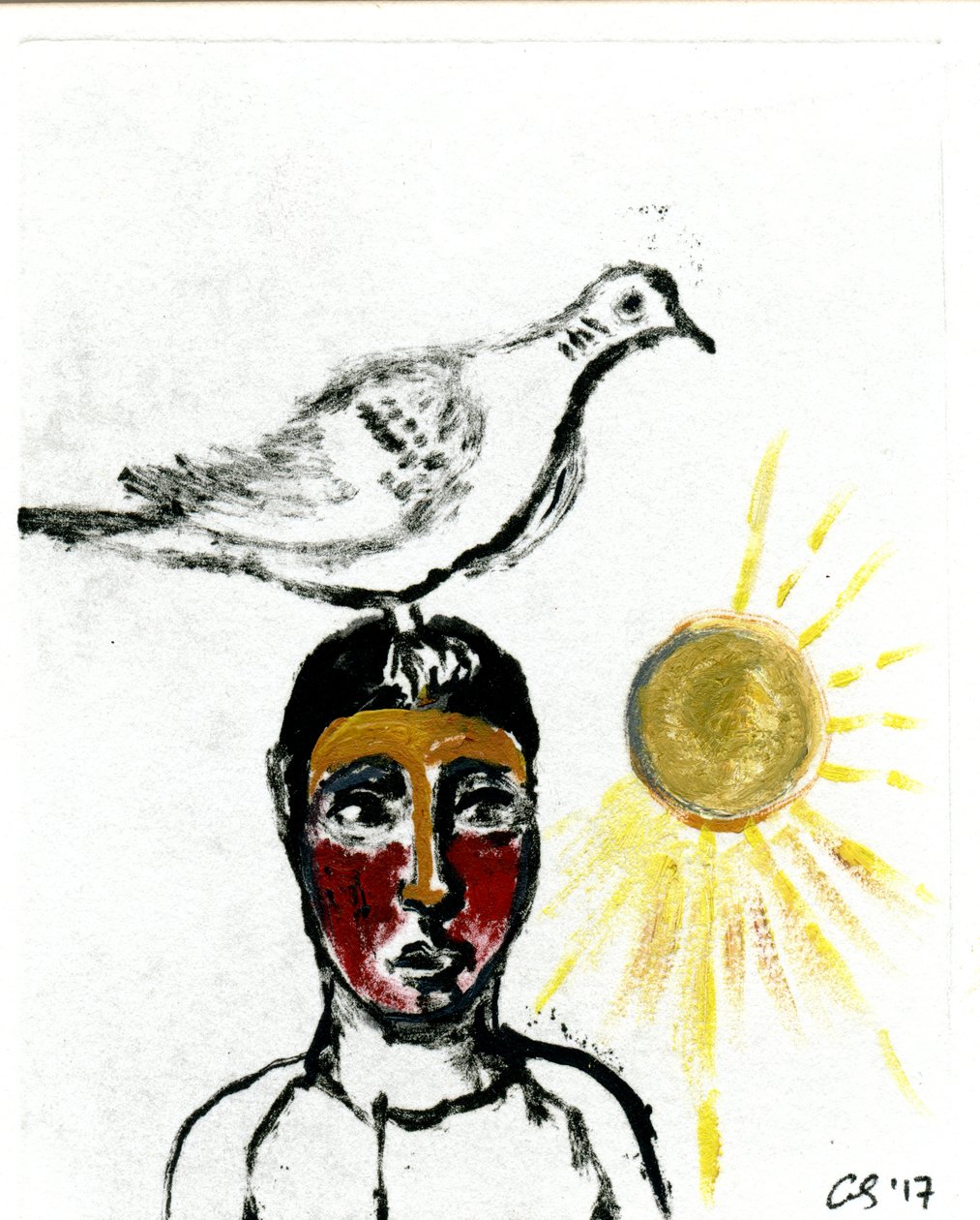 Homecoming III, 2017, (olje på papir) av Gigi Sudbury