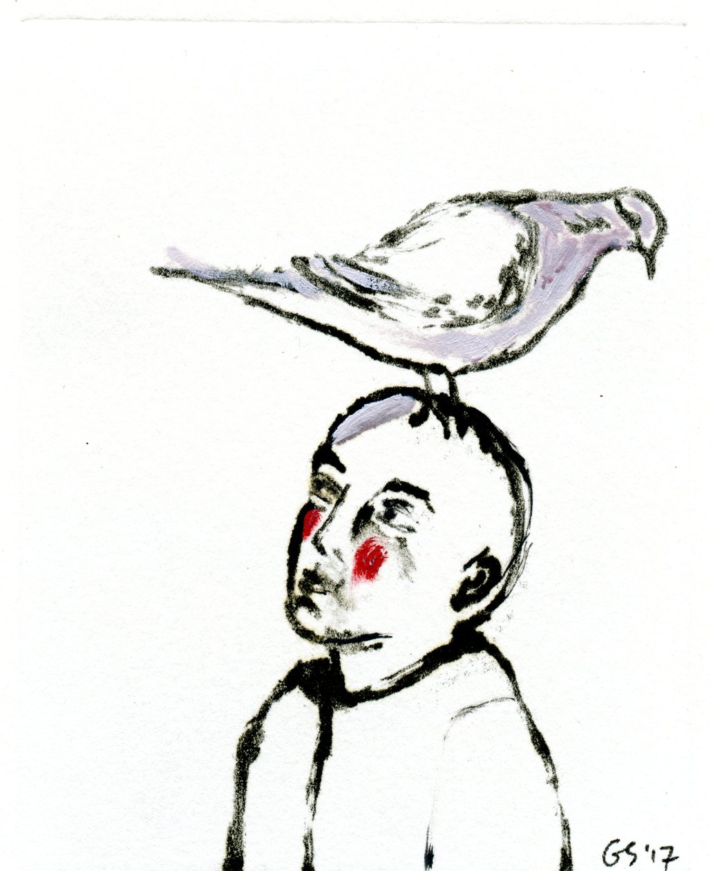 Homecoming II, 2017, (olje på papir) av Gigi Sudbury