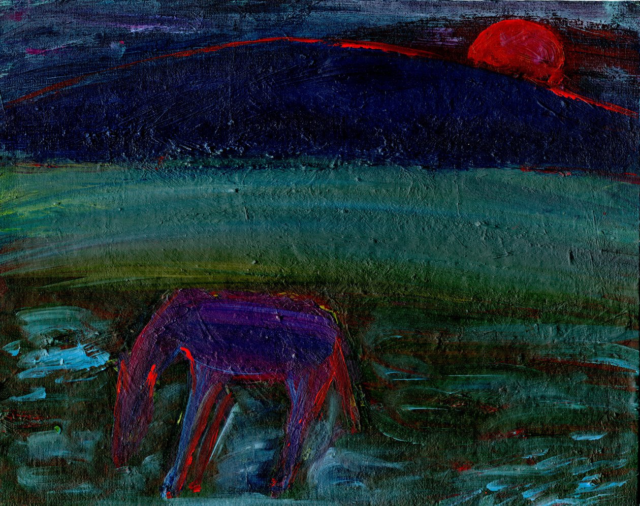 Hesten og den røde månen, 2016, av Gigi Sudbury