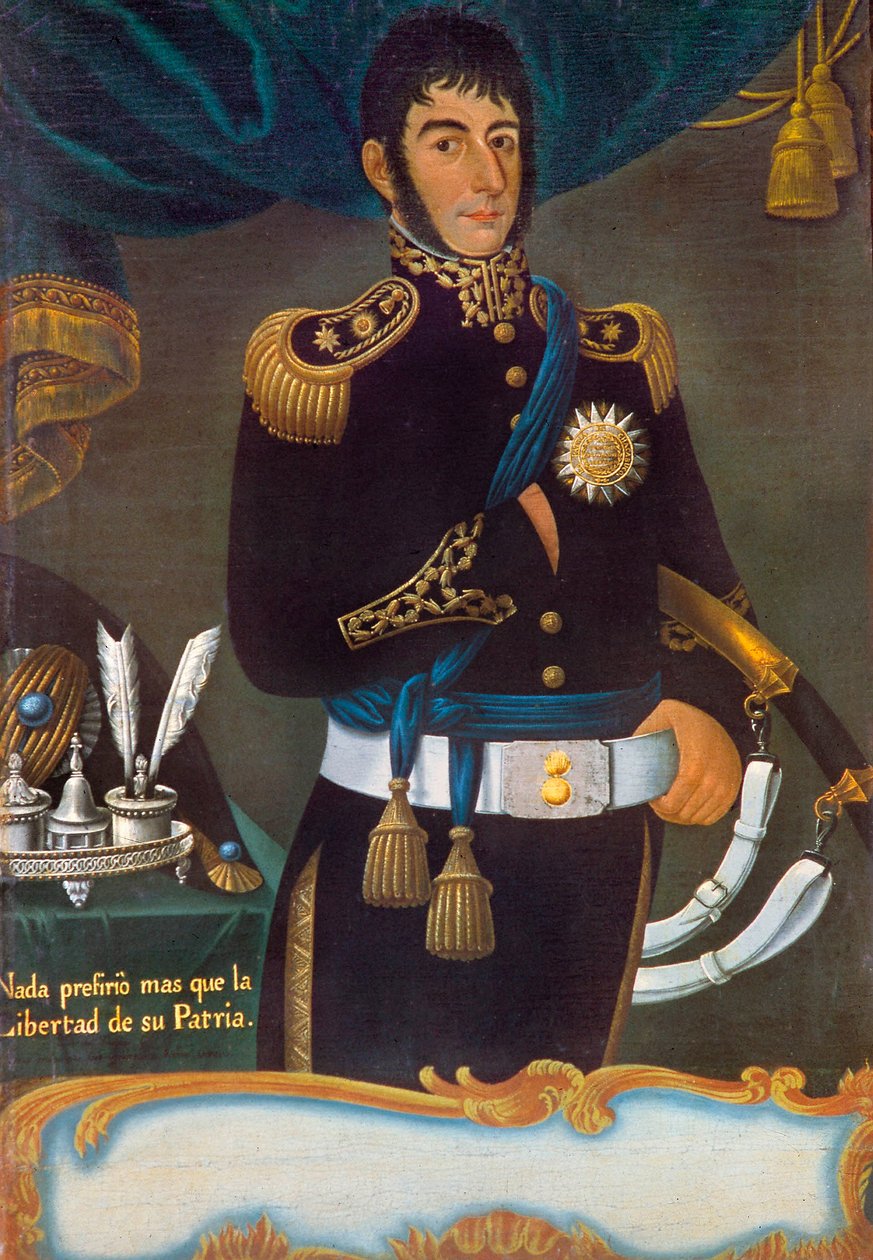 Portrett av Jose san Martin av Gil de Castro