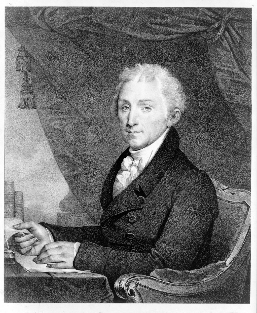 Portrett av James Monroe, pub. 1828 av Gilbert Stuart