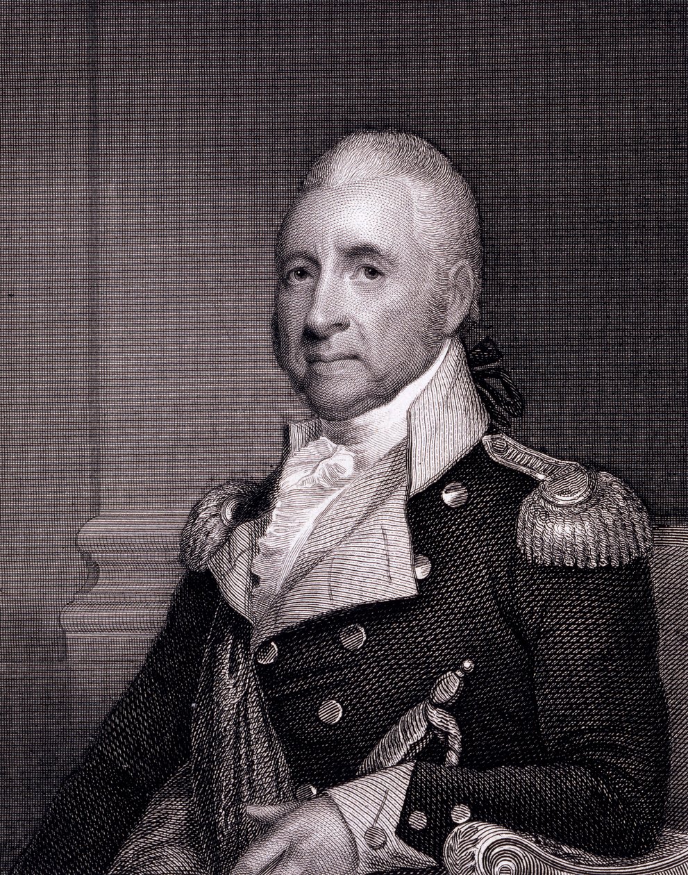 Portrett av generalmajor John Brooks, gravert av Asher Brown Durand (1796-1886) etter kopien av James Herring (1794-1867) av Gilbert Stuart