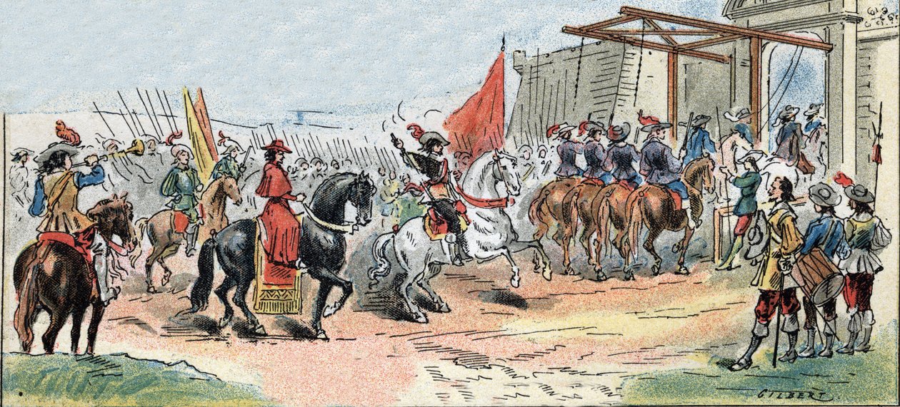 Beleiring av La Rochelle - Frankrikes historie: Entrment av kong Louis XIII (1601-1643) og kardinal de Richelieu (Armand Jean du Plessis av Gilbert Gilbert