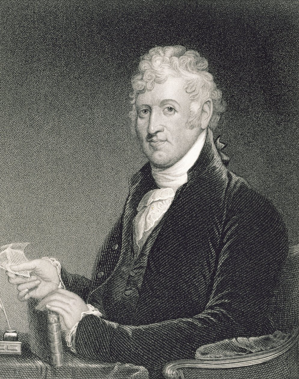 David Humphreys, gravert av George Parker (fl.1834-d.1868) etter en kopi av det originale maleriet av James Herring (1794-1867) av Gilbert Stuart